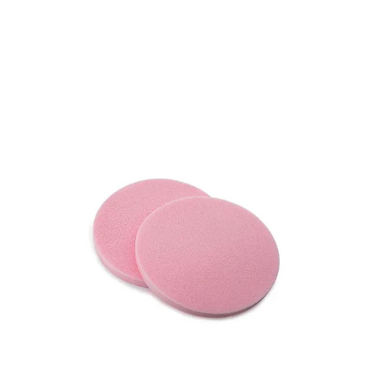 Lot de 2 éponges démaquillantes rondes Rose 11.5x0.8cm
