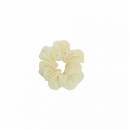 Chouchou Beige Studs Strass Argent