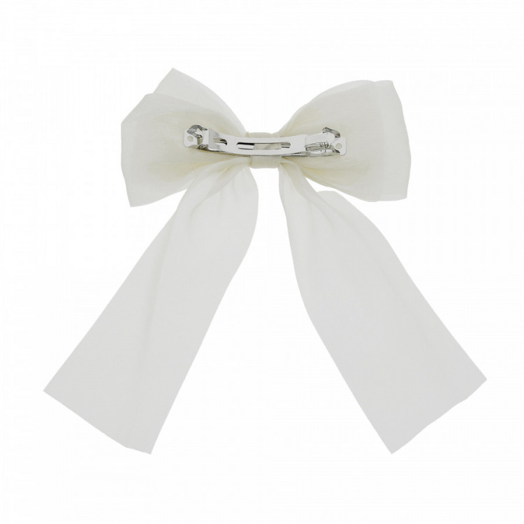 Barette cheveux avec n?ud crème