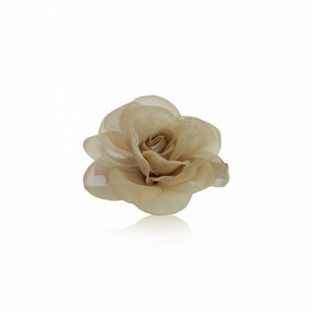 Barrette avec fleur beige en tulle