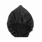 Serviette réversible cheveux microfibre et satin Noire