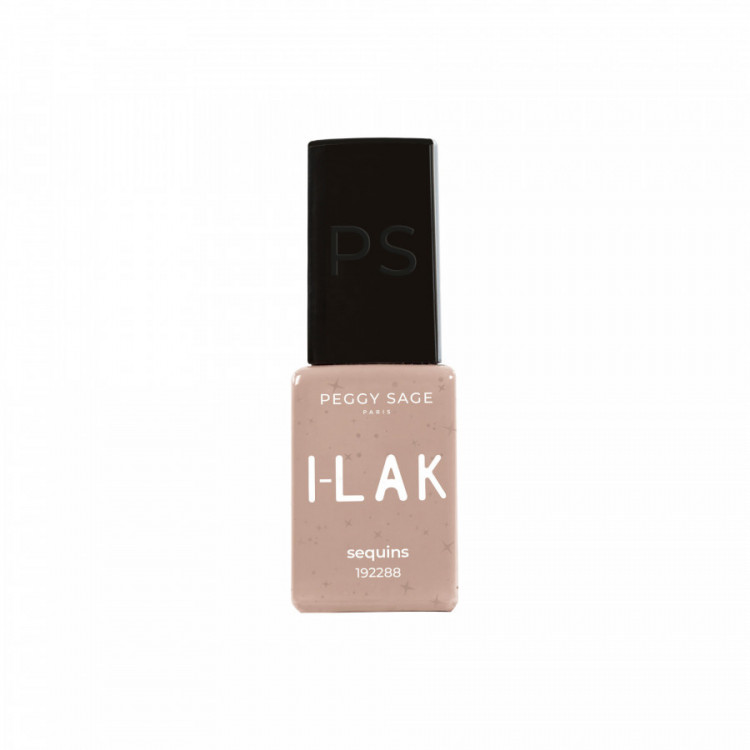 Vernis semi-permanent I-LAK Sequins - paillettes dorées, effet festif