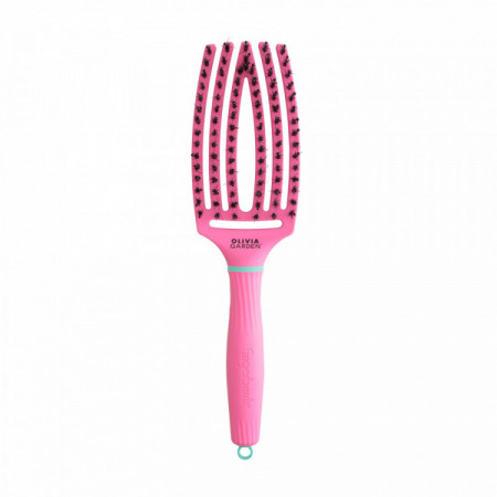 Fingerbrush Care Iconic Boar&Nylon Lollipop Pink - flexible, douce, anti-casse
