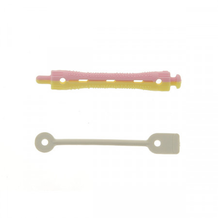 Bigoudis permanente courts 70x8mm x12 Rose & Jaune