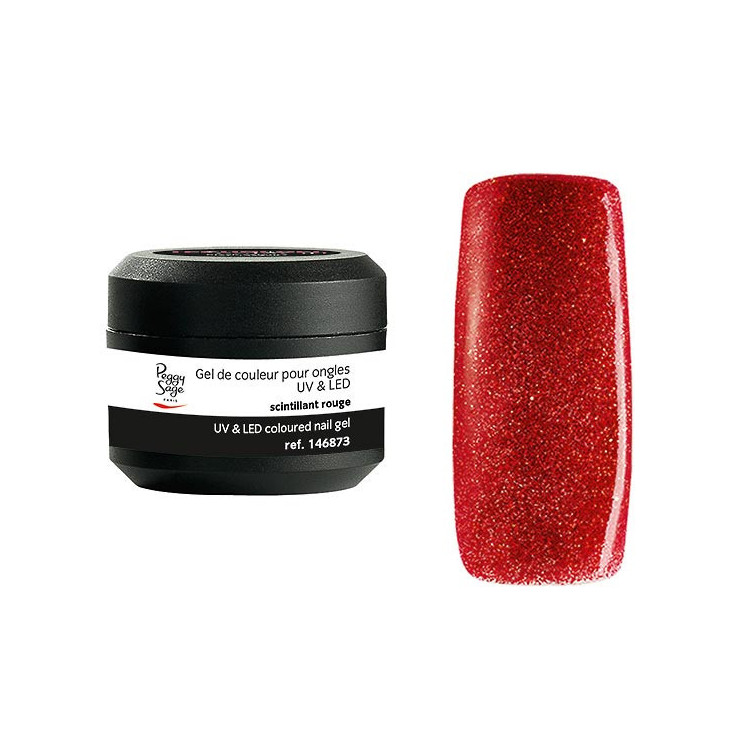 Gel de couleur UV & LED Color It - Scintillant rouge 5g