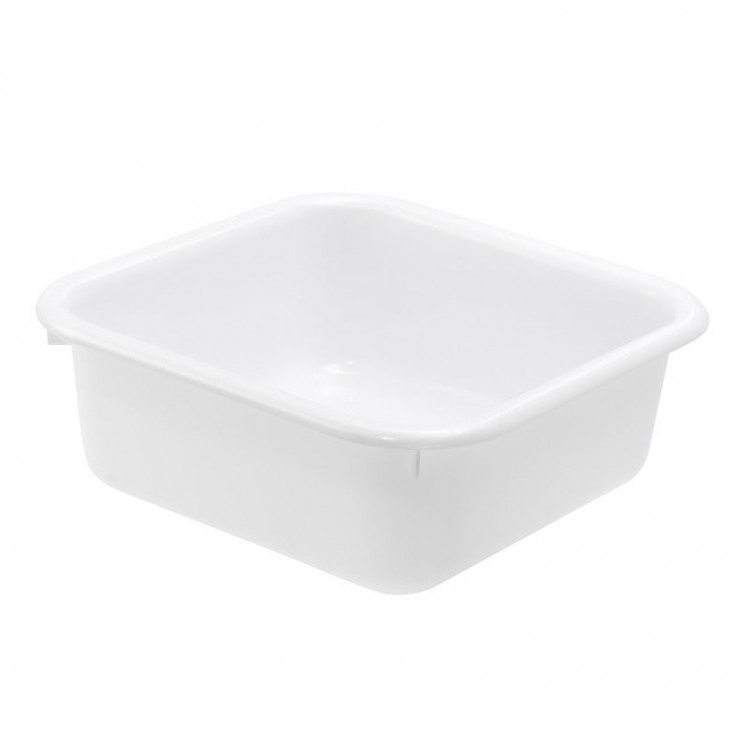 Bassine carrée pour soins 12L Blanche 39x39x14cm